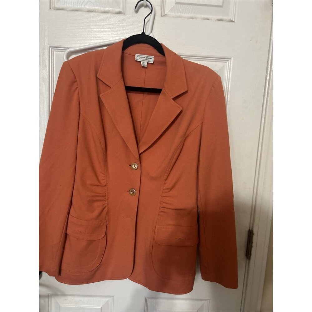 St. John Sport By Marie Gray Women's Blazer Size M. EUC Coral
